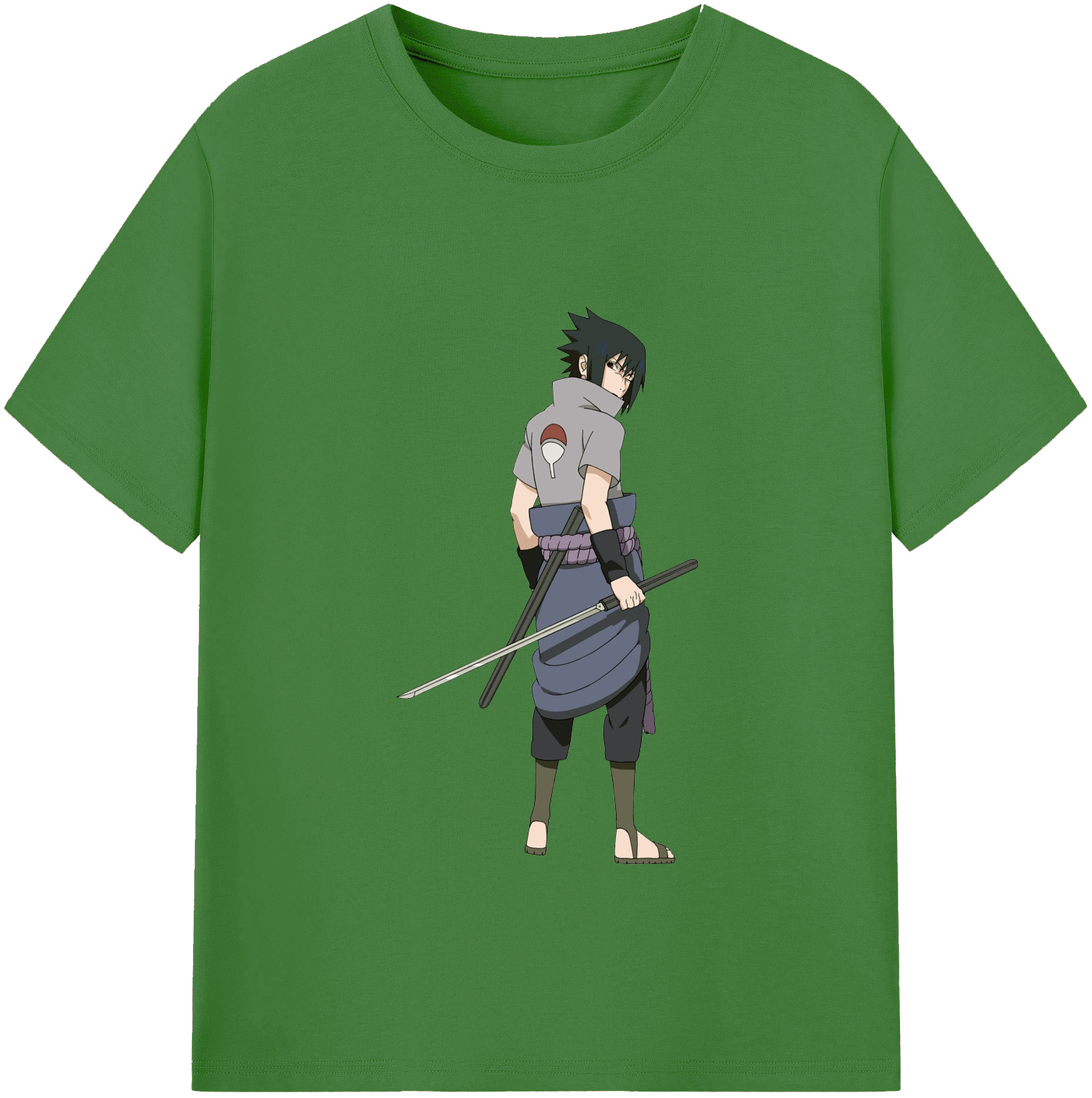（画像用） NARUTO -ナルト- うちは サスケ Uchiha Sasuke レディースカジュアルプリントTシャツ（綿100％）